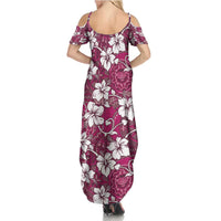 Piqi Bula Fiji Summer Maxi Dress Fijian Tapa Seamless Hibiscus - Polynesian Pride