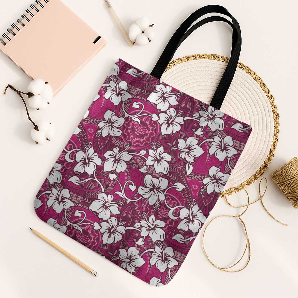 Piqi Bula Fiji Tote Bag Fijian Tapa Seamless Hibiscus - Polynesian Pride