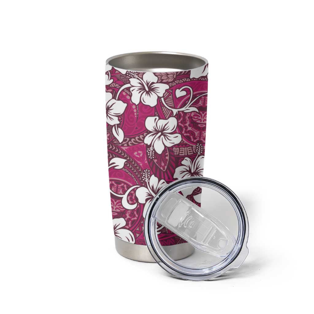 Piqi Bula Fiji Tumbler Cup Fijian Tapa Seamless Hibiscus - Polynesian Pride