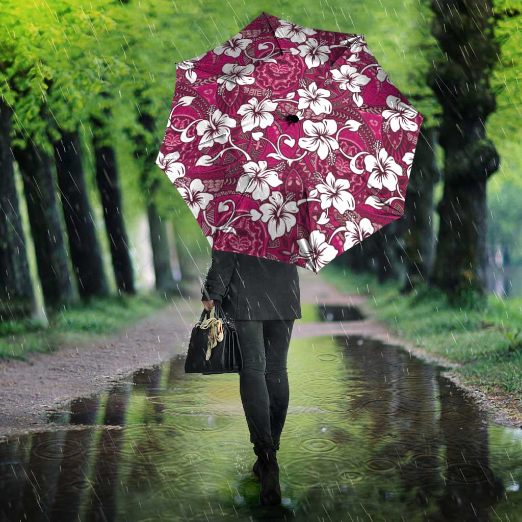Piqi Bula Fiji Umbrella Fijian Tapa Seamless Hibiscus - Polynesian Pride