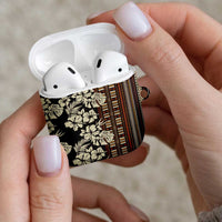 Bula Fiji Masi AirPods Case Tapa Tropical Hibiscus Half Stylized LT14 - Polynesian Pride