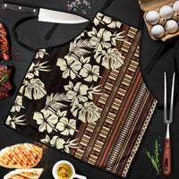 Bula Fiji Masi Apron Tapa Tropical Hibiscus Half Stylized LT14 Brown - Polynesian Pride