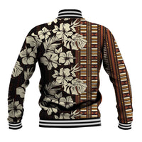 Bula Fiji Masi Baseball Jacket Tapa Tropical Hibiscus Half Stylized LT14 - Polynesian Pride