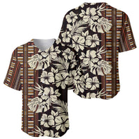 Bula Fiji Masi Baseball Jersey Tapa Tropical Hibiscus Half Stylized LT14 - Polynesian Pride