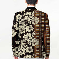 Bula Fiji Masi Blazer Tapa Tropical Hibiscus Half Stylized LT14 - Polynesian Pride