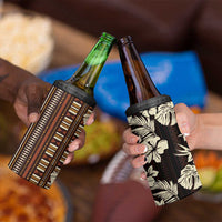 Bula Fiji Masi 4 in 1 Can Cooler Tumbler Tapa Tropical Hibiscus Half Stylized - Polynesian Pride