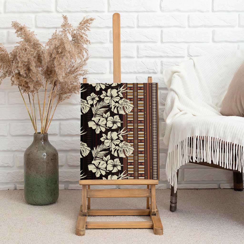 Bula Fiji Masi Canvas Wall Art Tapa Tropical Hibiscus Half Stylized - Polynesian Pride