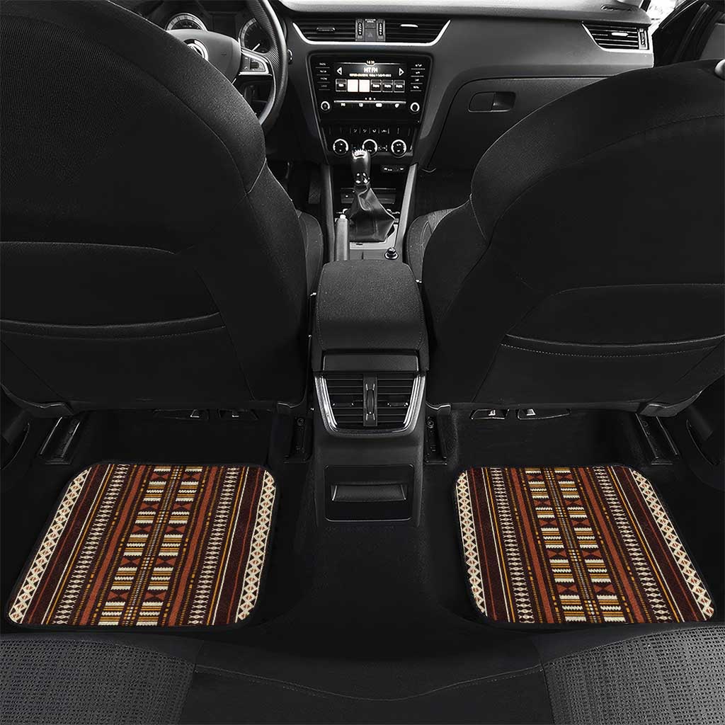 Bula Fiji Masi Car Mats Tapa Tropical Hibiscus Half Stylized LT14 Set 2pcs - Back Brown - Polynesian Pride