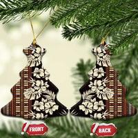 Bula Fiji Masi Ceramic Ornament Tapa Tropical Hibiscus Half Stylized - Polynesian Pride