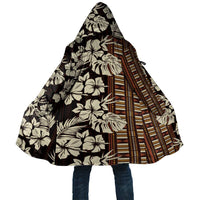 Bula Fiji Masi Cloak Tapa Tropical Hibiscus Half Stylized LT14 Unisex Brown - Polynesian Pride