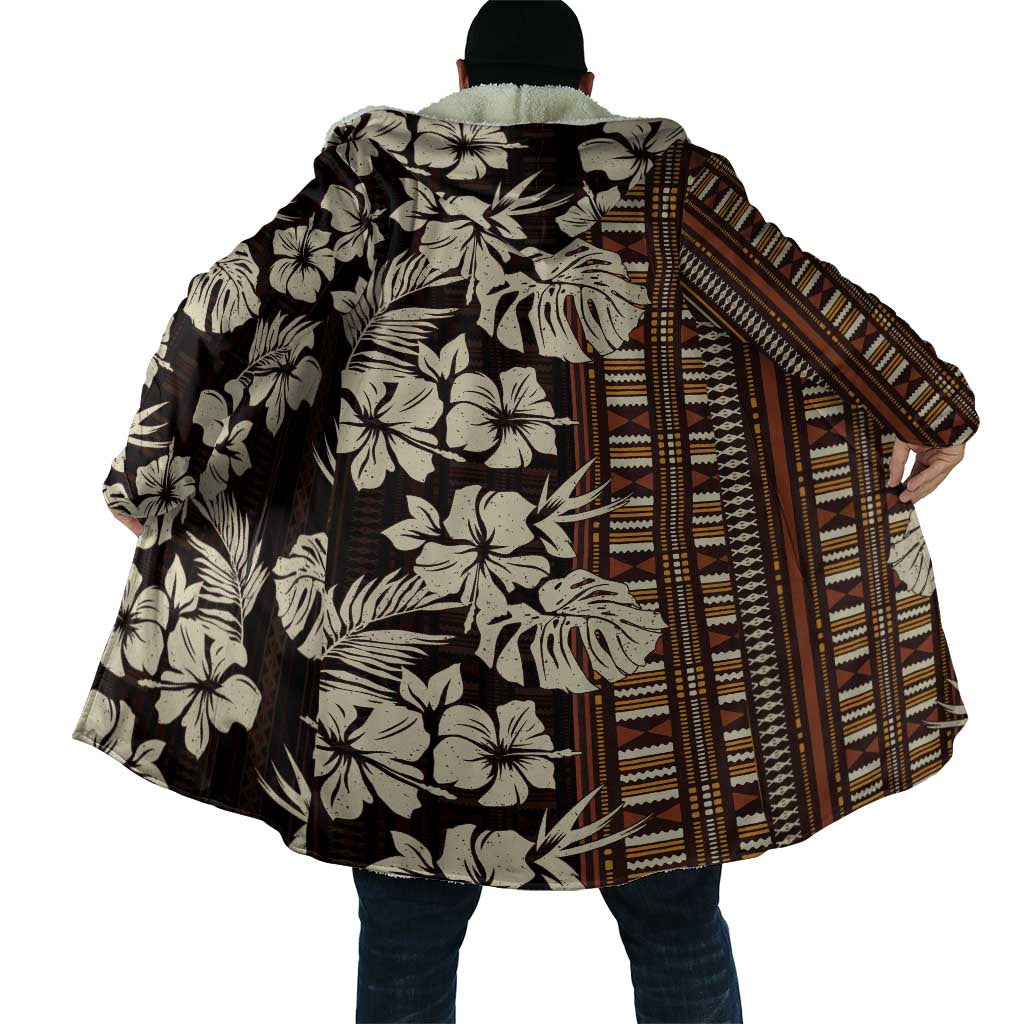 Bula Fiji Masi Cloak Tapa Tropical Hibiscus Half Stylized LT14 - Polynesian Pride