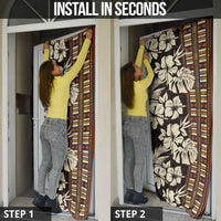 Bula Fiji Masi Door Cover Tapa Tropical Hibiscus Half Stylized LT14 - Polynesian Pride