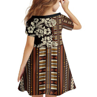 Bula Fiji Masi Family Matching Off Shoulder Maxi Dress and Hawaiian Shirt Tapa Tropical Hibiscus Half Stylized - Polynesian Pride