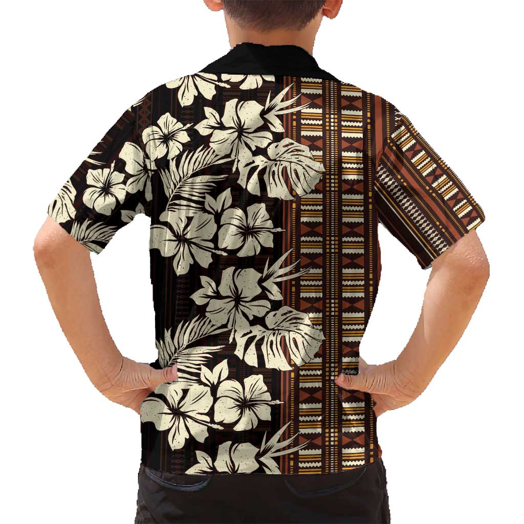 Bula Fiji Masi Family Matching Puletasi and Hawaiian Shirt Tapa Tropical Hibiscus Half Stylized LT14 - Polynesian Pride