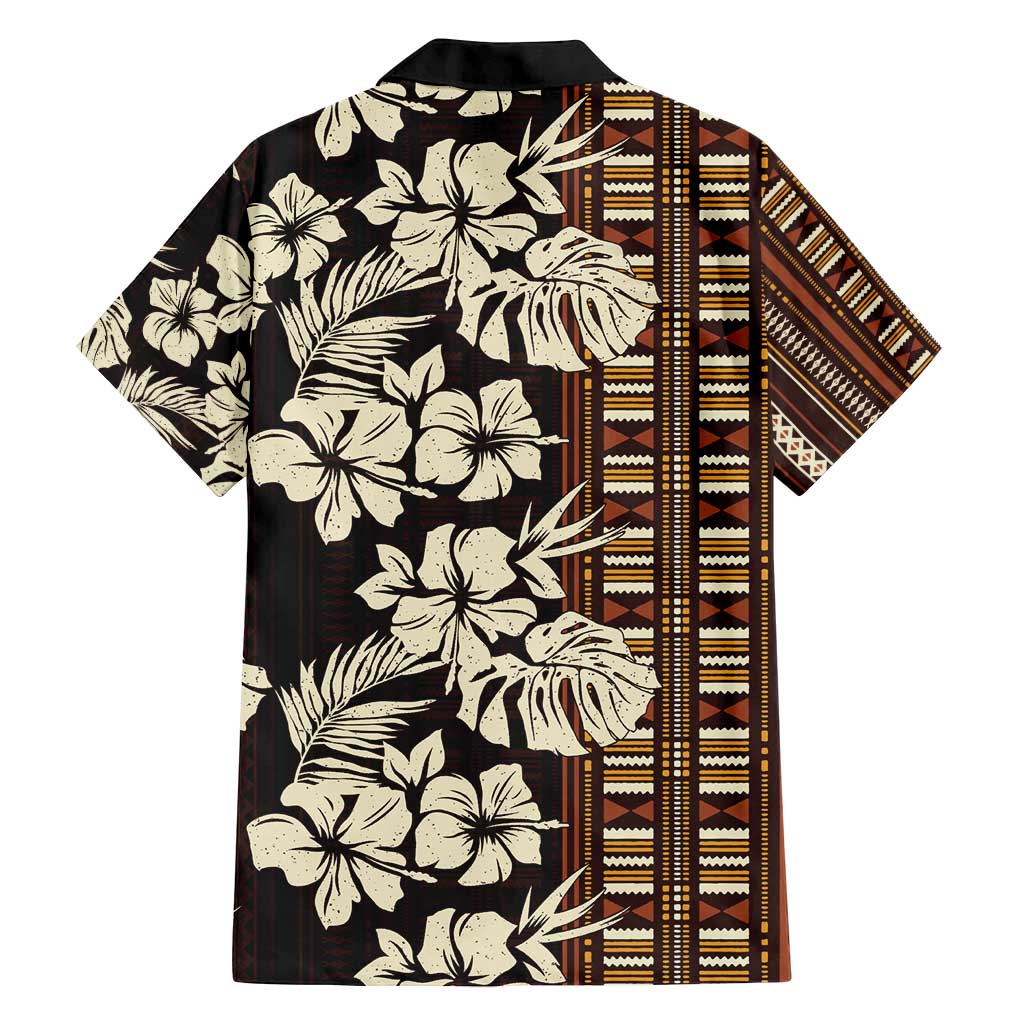 Bula Fiji Masi Family Matching Tank Maxi Dress and Hawaiian Shirt Tapa Tropical Hibiscus Half Stylized - Polynesian Pride