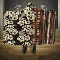 Bula Fiji Masi Hooded Blanket Tapa Tropical Hibiscus Half Stylized LT14 - Polynesian Pride