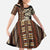 Bula Fiji Masi Kid Short Sleeve Dress Tapa Tropical Hibiscus Half Stylized - Polynesian Pride