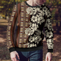 Bula Fiji Masi Ugly Christmas Sweater Tapa Tropical Hibiscus Half Stylized - Polynesian Pride