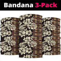 Bula Fiji Masi Neck Gaiter Tapa Tropical Hibiscus Half Stylized - Polynesian Pride