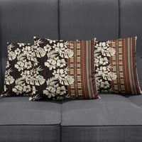 Bula Fiji Masi Pillow Cover Tapa Tropical Hibiscus Half Stylized - Polynesian Pride