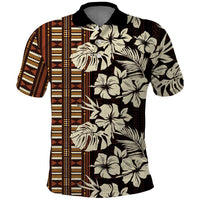 Bula Fiji Masi Polo Shirt Tapa Tropical Hibiscus Half Stylized - Polynesian Pride