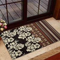 Bula Fiji Masi Rubber Doormat Tapa Tropical Hibiscus Half Stylized LT14 - Polynesian Pride