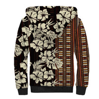 Bula Fiji Masi Sherpa Hoodie Tapa Tropical Hibiscus Half Stylized - Polynesian Pride
