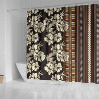 Bula Fiji Masi Shower Curtain Tapa Tropical Hibiscus Half Stylized LT14 - Polynesian Pride