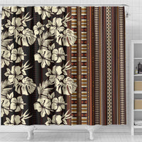 Bula Fiji Masi Shower Curtain Tapa Tropical Hibiscus Half Stylized LT14 - Polynesian Pride