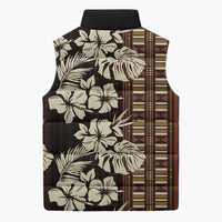 Bula Fiji Masi Sleeveless Puffer Jacket Tapa Tropical Hibiscus Half Stylized LT14 - Polynesian Pride