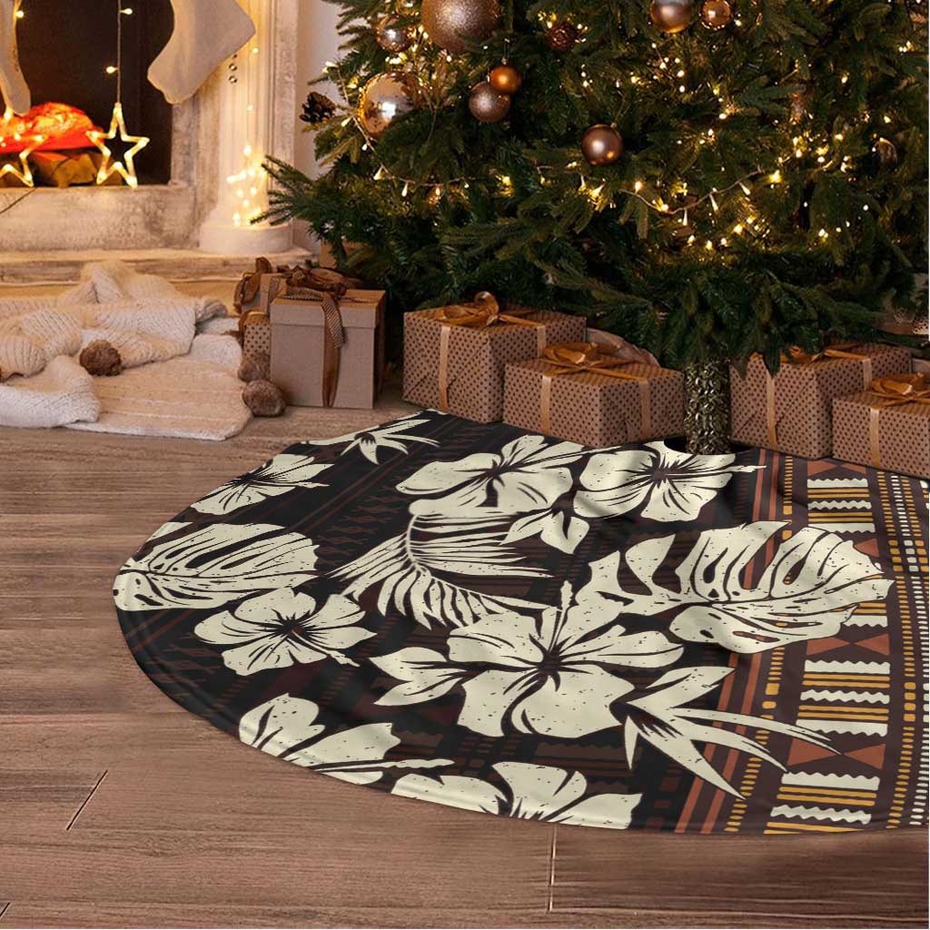 Bula Fiji Masi Tree Skirt Tapa Tropical Hibiscus Half Stylized LT14 - Polynesian Pride