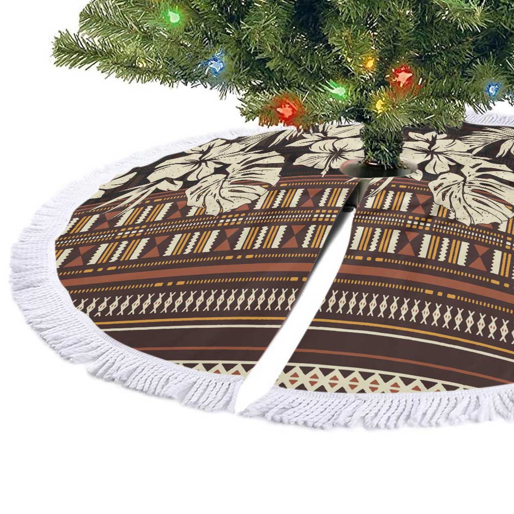 Bula Fiji Masi Tree Skirt Tapa Tropical Hibiscus Half Stylized LT14 - Polynesian Pride