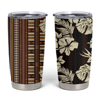 Bula Fiji Masi Tumbler Cup Tapa Tropical Hibiscus Half Stylized - Polynesian Pride