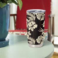 Bula Fiji Masi Tumbler Cup Tapa Tropical Hibiscus Half Stylized - Polynesian Pride