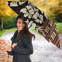 Bula Fiji Masi Umbrella Tapa Tropical Hibiscus Half Stylized LT14 - Polynesian Pride
