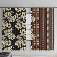 Bula Fiji Masi Window Curtain Tapa Tropical Hibiscus Half Stylized - Polynesian Pride