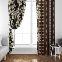 Bula Fiji Masi Window Curtain Tapa Tropical Hibiscus Half Stylized - Polynesian Pride