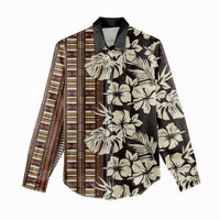 Bula Fiji Masi Women Casual Shirt Tapa Tropical Hibiscus Half Stylized - Polynesian Pride