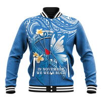 Polynesia Diabetes Awareness Month Baseball Jacket In November We Wear Blue