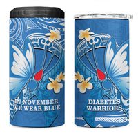 Polynesia Diabetes Awareness Month 4 in 1 Can Cooler Tumbler In November We Wear Blue