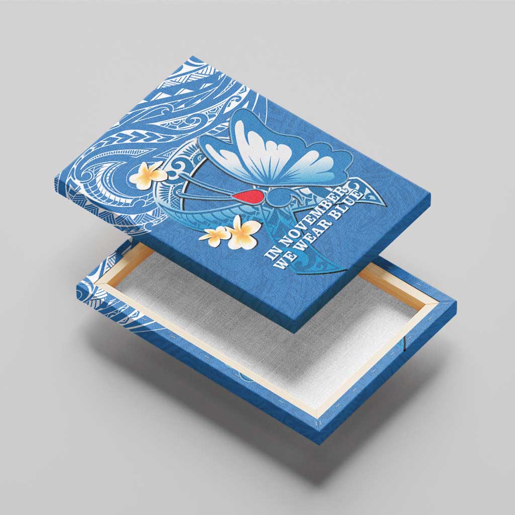 Polynesia Diabetes Awareness Month Canvas Wall Art In November We Wear Blue