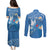 Polynesia Diabetes Awareness Month Couples Matching Puletasi and Long Sleeve Button Shirt In November We Wear Blue