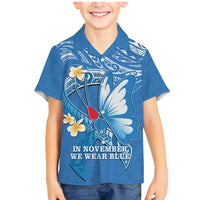 Polynesia Diabetes Awareness Month Family Matching Mermaid Dress and Hawaiian Shirt In November We Wear Blue