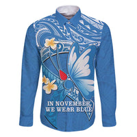 Polynesia Diabetes Awareness Month Family Matching Puletasi and Hawaiian Shirt In November We Wear Blue