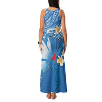 Polynesia Diabetes Awareness Month Family Matching Tank Maxi Dress and Hawaiian Shirt In November We Wear Blue