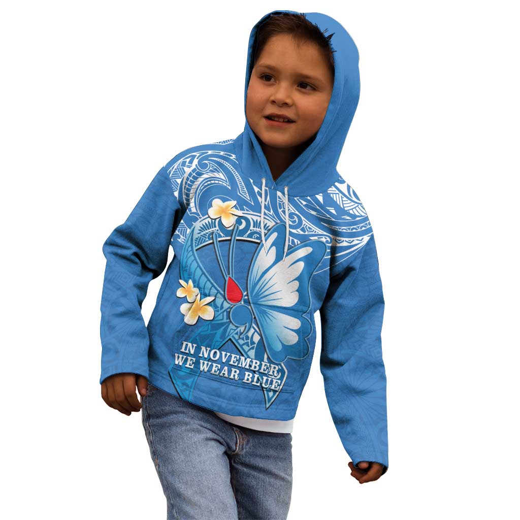 Polynesia Diabetes Awareness Month Kid Hoodie In November We Wear Blue