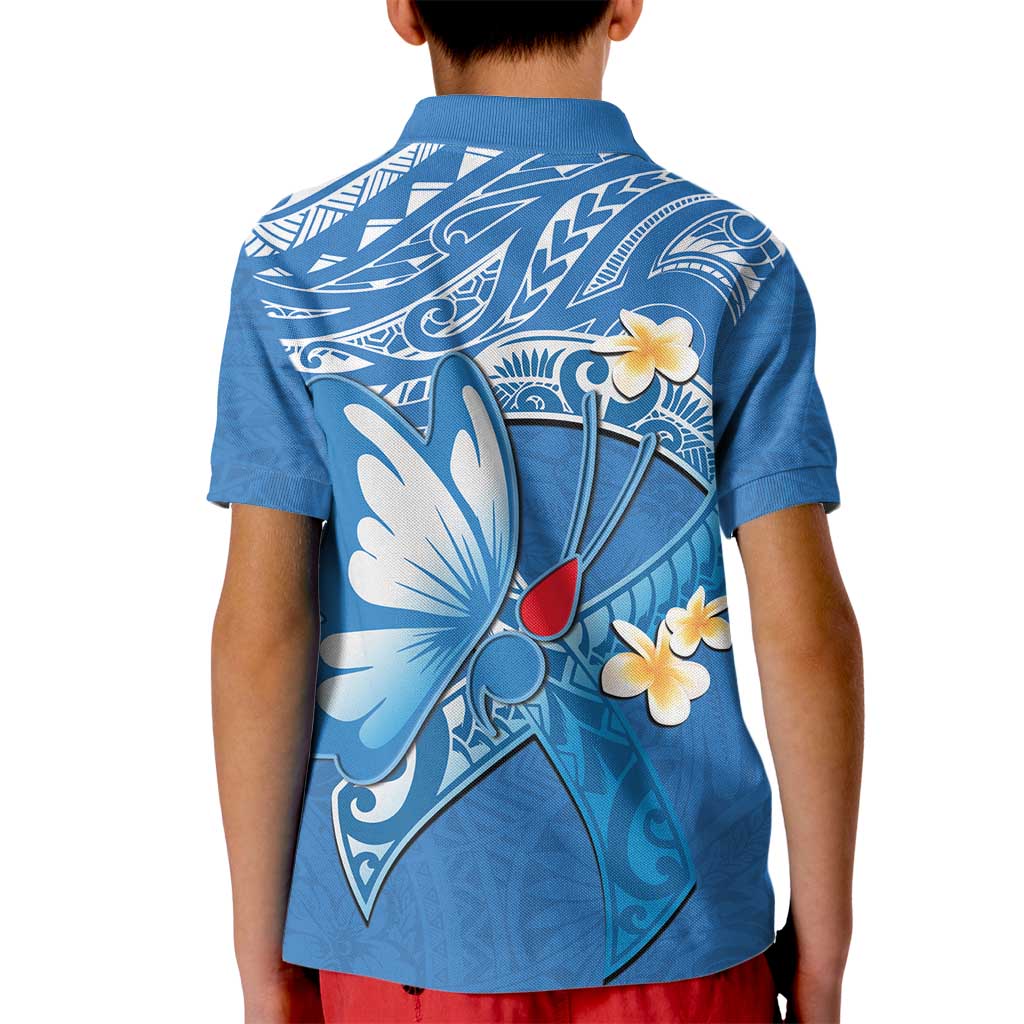 Polynesia Diabetes Awareness Month Kid Polo Shirt In November We Wear Blue