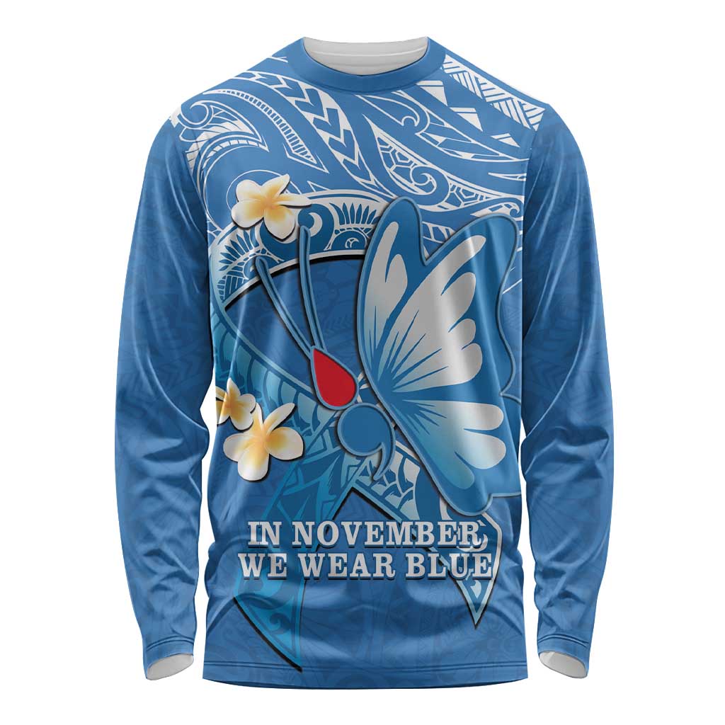 Polynesia Diabetes Awareness Month Long Sleeve Shirt In November We Wear Blue LT14 Unisex Blue - Polynesian Pride