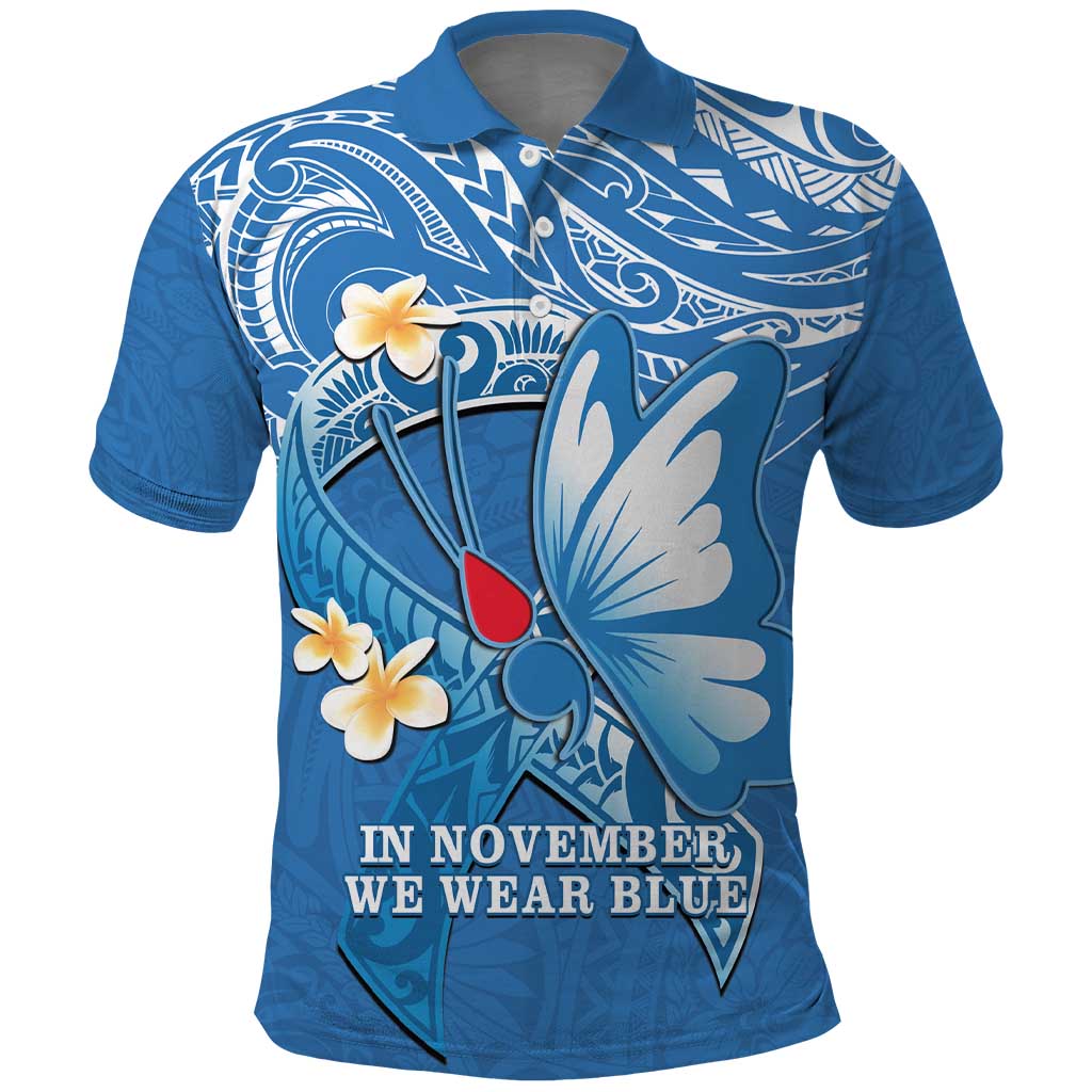 Polynesia Diabetes Awareness Month Polo Shirt In November We Wear Blue