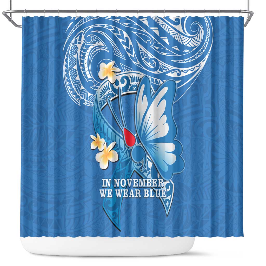 Polynesia Diabetes Awareness Month Shower Curtain In November We Wear Blue LT14 Blue - Polynesian Pride